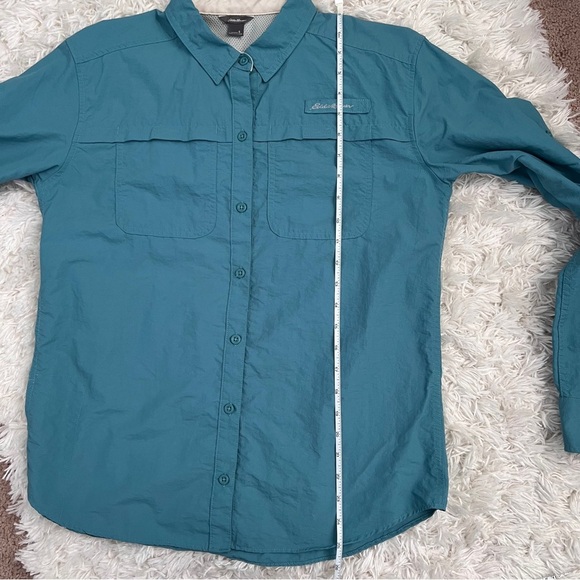 Eddie Bauer Womens Adventurer Pro Teal Field Shirt Size S - Picture 7 of 9
